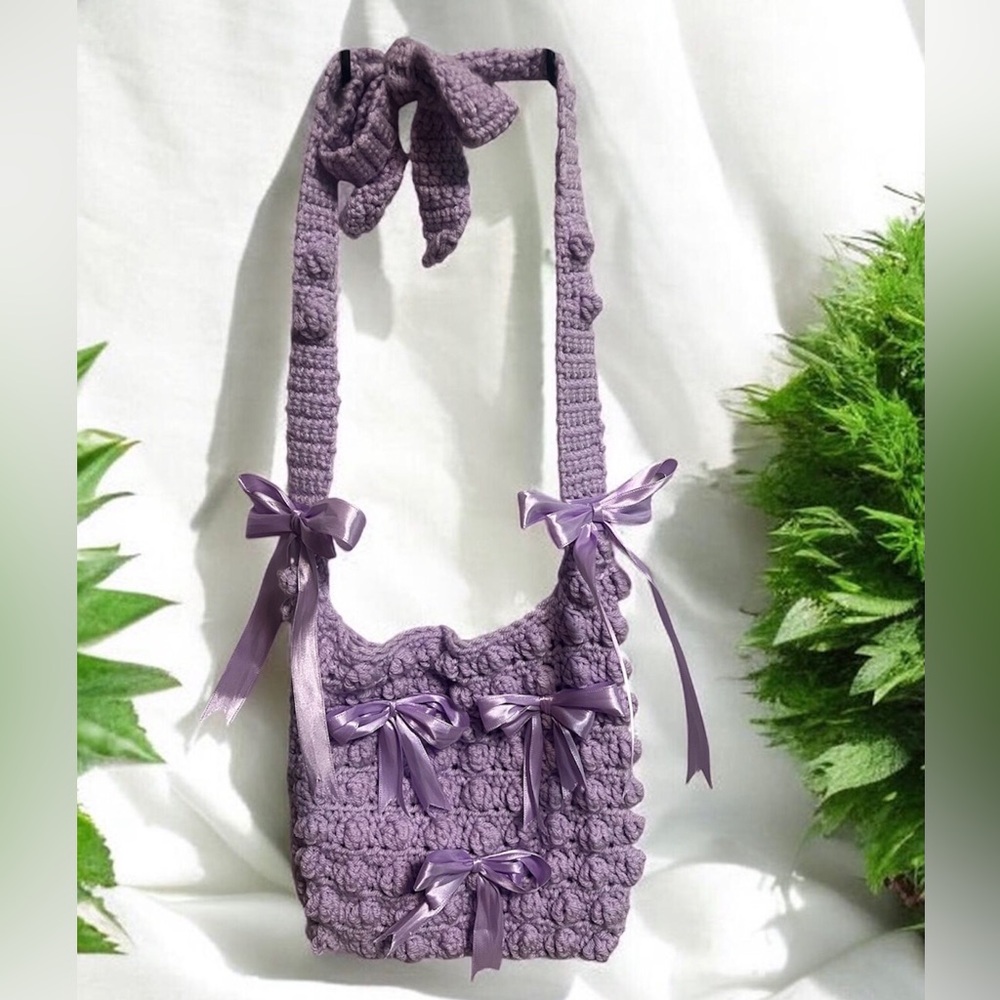 Purple Crochet Women's Bag